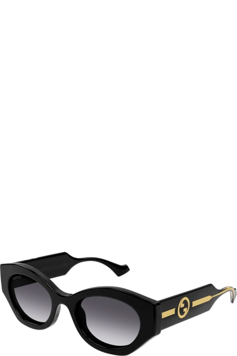 Gucci Eyewear Eyewear for Women Gucci Eyewear Gg1553s Linea Gucci Lido 001 Black Crystal Grey Sunglasses
