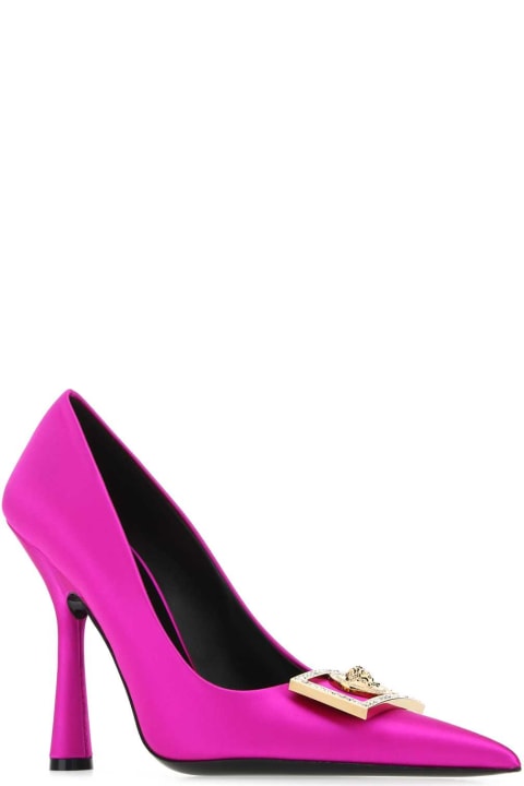 Versace High-Heeled Shoes for Women Versace Fuchsia Satin Pumps