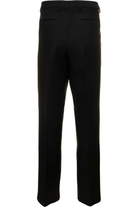 メンズ新着アイテム Valentino Garavani 'crepe Couture' Black Over-sized Pants In Silk And Wool Man Valentino