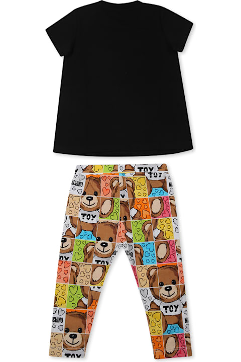 Homeware Moschino Black Suit For Baby Girl With Teddy Bear