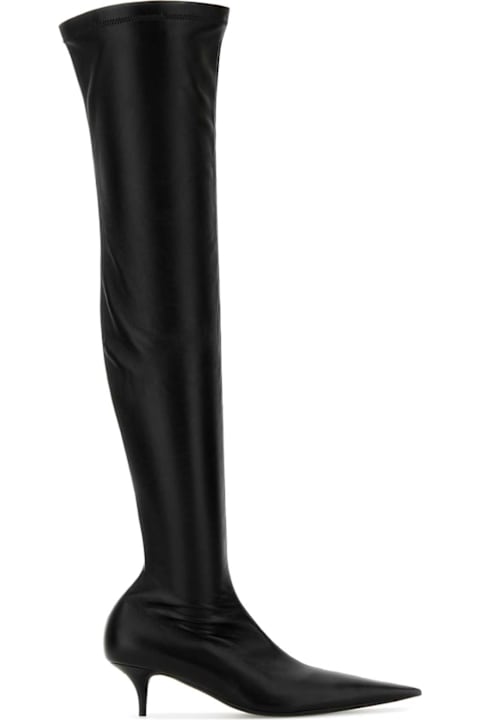 Balenciaga Shoes for Women Balenciaga Black Nappa Leather Avenue Boots