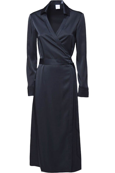 Aspesi Dresses for Women Aspesi Satin Long Wrap Dress