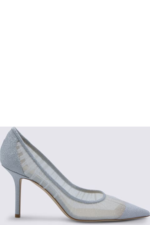 Jimmy Choo Ivory And Silver Mesh Love Pumps
