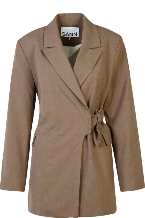 Homeware Ganni Shiitake Viscose Blend Blazer