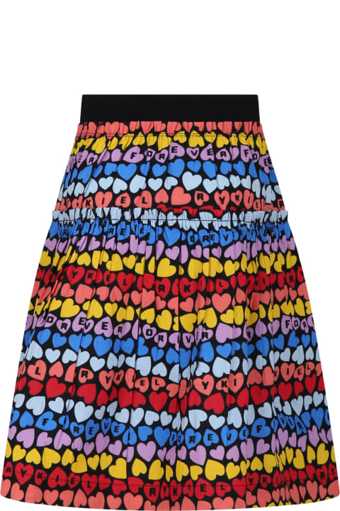 Rykiel Enfant Bottoms for Girls Rykiel Enfant Multicolor Skirt For Girl With All-over Hearts