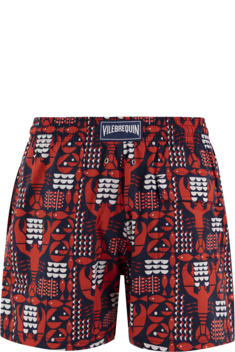 Swimwear for Men Vilebrequin Stretch Beach Shorts With Patterned Print