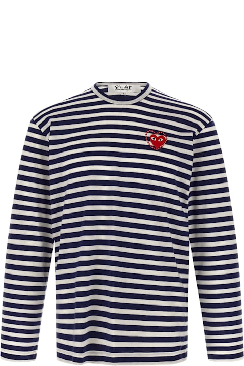Comme des Garçons Play for Men Comme des Garçons Play Logo Patch Stripes T-shirt