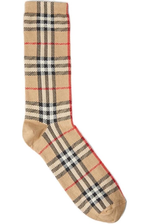 メンズ Burberryのアンダーウェア Burberry Vintage Check-pattern Stretched Socks