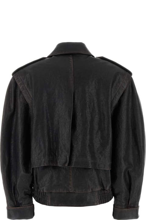 Saint Laurent for Women Saint Laurent Dark Brown Leather Jacket