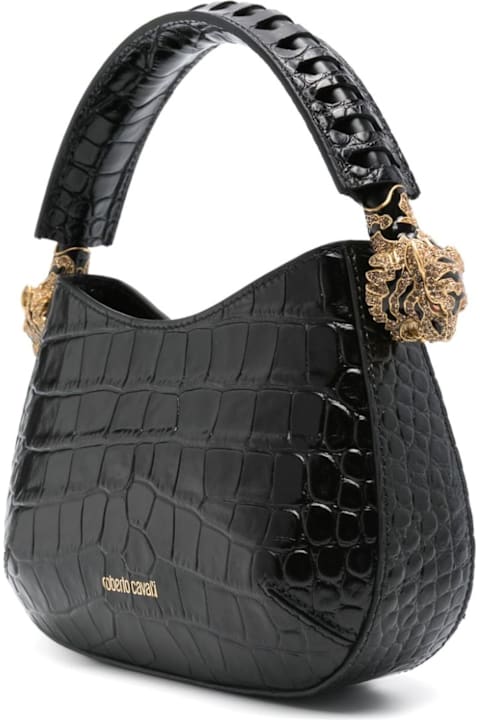 Roberto Cavalli Bags for Women Roberto Cavalli Black Medium Roar Shoulder Bag