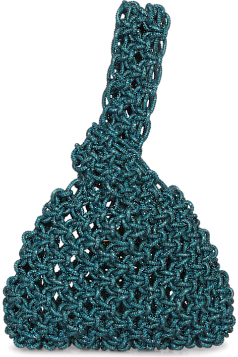 Hibourama Bags for Women Hibourama Niky Crisolite Green Woven Fabric Bag