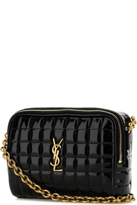 حقائب الكتف لـ السيدات Saint Laurent Black Synthetic Leather Cassandre Crossbody Bag