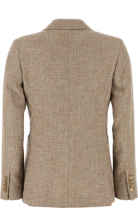 Max Mara Coats & Jackets for Women Max Mara Cappuccino Linen Blend Targa Blazer