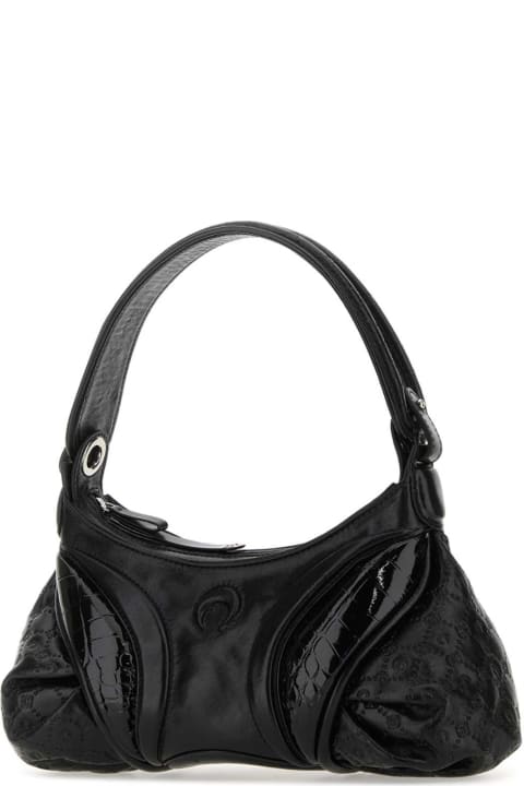 Bags for Women Marine Serre Black Leather Stardust Handbag