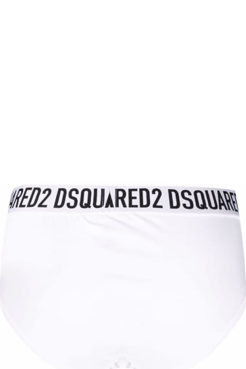 Dsquared2 Underwear for Men Dsquared2 White Cotton Briefs With Logo