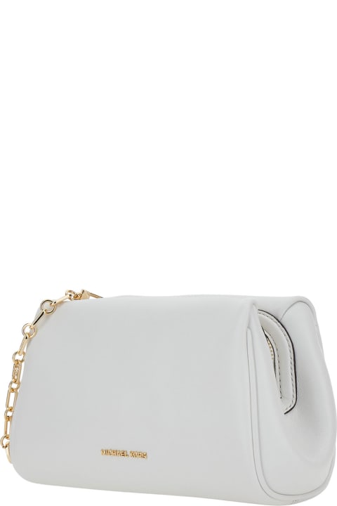 MICHAEL Michael Kors Clutches for Women MICHAEL Michael Kors White Pouch With Logo Detail In Leather Woman