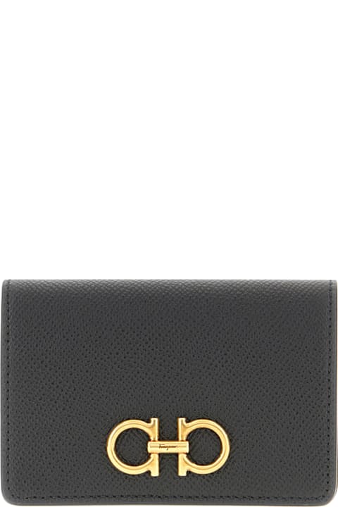 Ferragamo إكسسوارات لـ السيدات Ferragamo Black Leather Card Holder