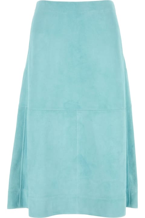 تنورات لـ السيدات Bottega Veneta Skirt Suede Light Blue