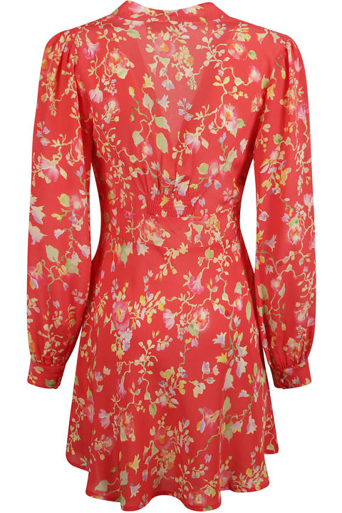 RIXO Clothing for Women RIXO V-neck Floral Print Long-sleeved Dress