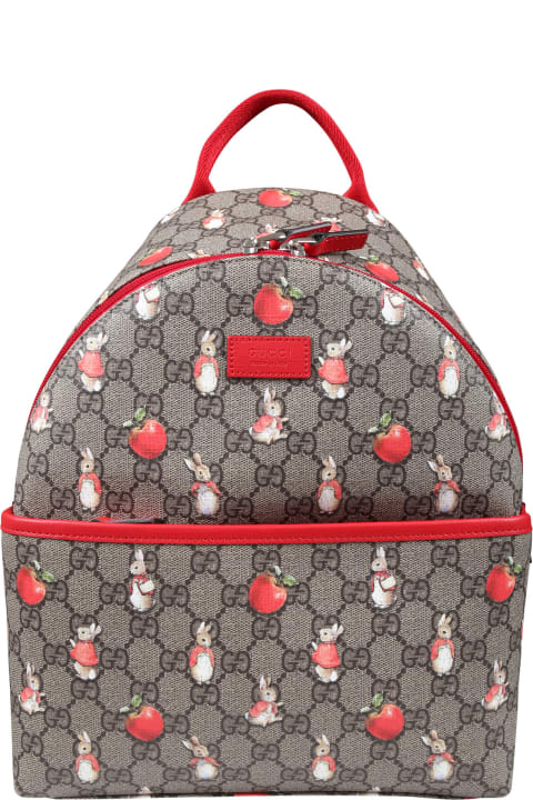 ガールズ Gucciのアクセサリー＆ギフト Gucci Brown Backpack For Girl With Print