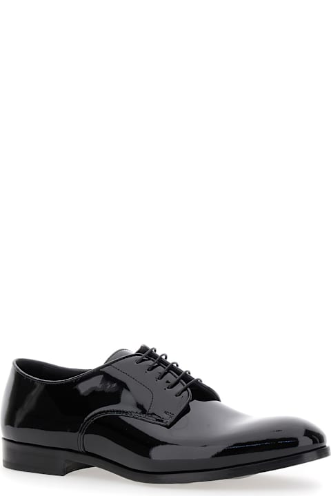 Doucal's Loafers & Boat Shoes for Men Doucal's Black Oxford Shoes With Five Holes In Smooth Leather Man
