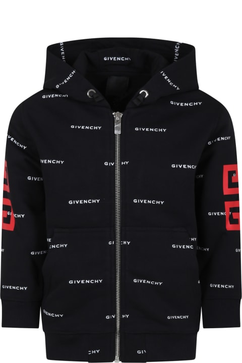 Givenchy for Boys Givenchy Black Hoodie For Boy With Logo