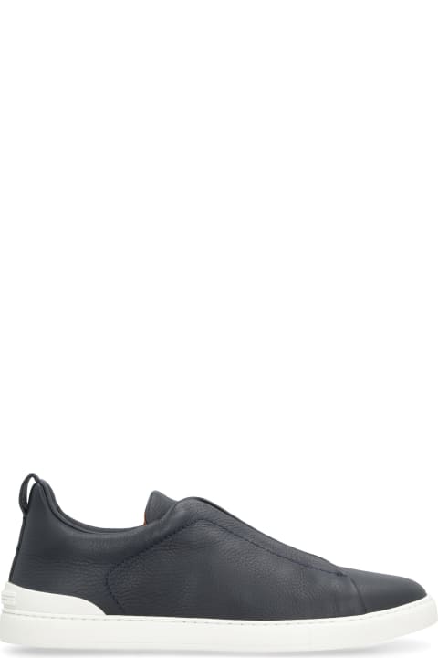 Zegna Shoes for Men Zegna Triple Stitch Leather Sneakers