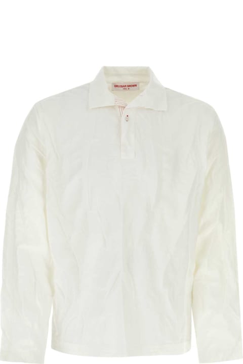 メンズ Orlebar Brownのシャツ Orlebar Brown White Cotton Blend Roland Shirt