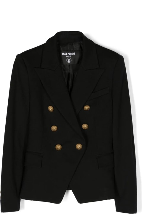 Balmain for Kids Balmain Double-breasted Blazer With Embossed Buttons