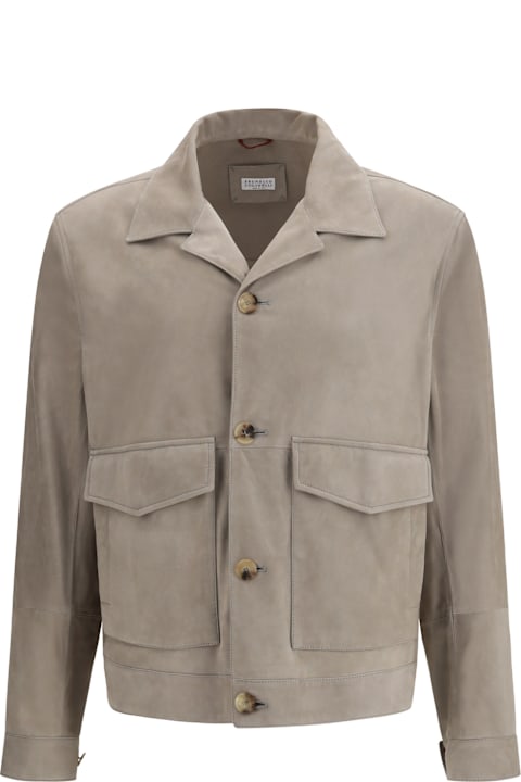 Brunello Cucinelli for Kids Brunello Cucinelli Suede Jacket