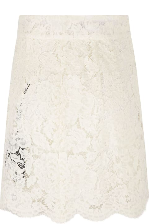 Floral Embroidered Perforated Skirt