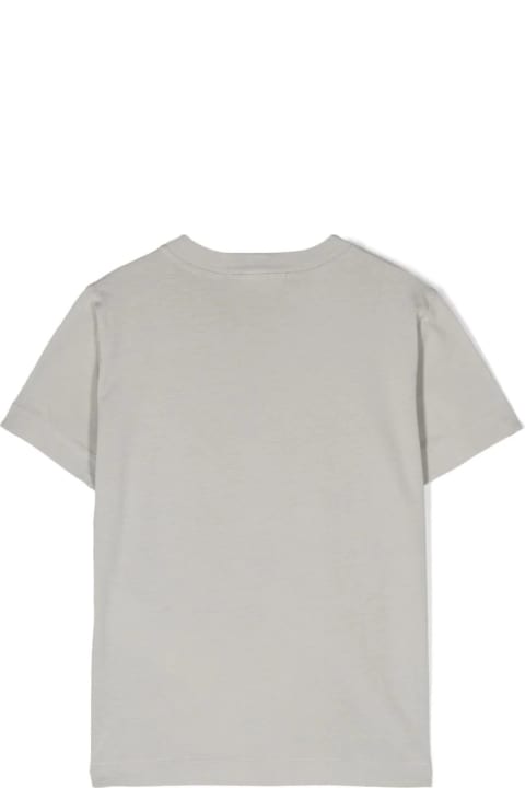 Topwear for Boys Stone Island Junior Pearl Grey T-shirt With Logo Patch