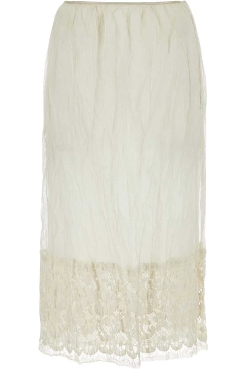 Prada Clothing for Women Prada Ivory Mesh Skirt
