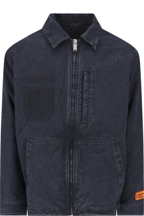 HERON PRESTON Coats & Jackets for Men HERON PRESTON Bleach Wash Denim Jacket