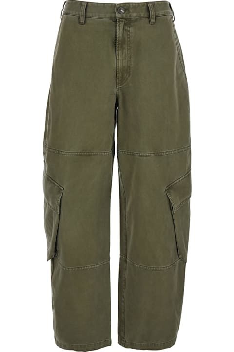 Frame Pants & Shorts for Women Frame 'the Bubble Cargo' Green Jeans In Cotton Woman