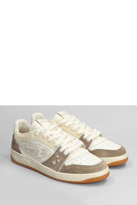 Enterprise Japan for Men Enterprise Japan Egg Rocket Sneakers In Beige Suede And Leather