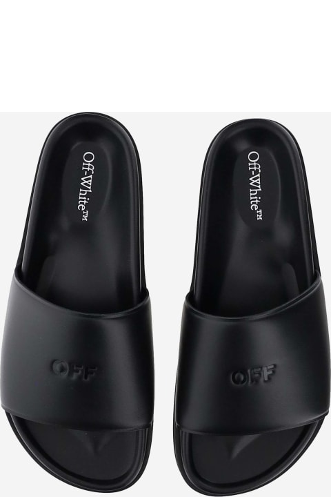 Other Shoes for Men Off-White Leather Slippers With Logo