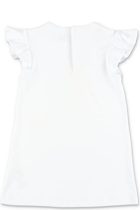 Karl Lagerfeld Abito Choupette Bianco In Jersey Di Cotone Baby Girl