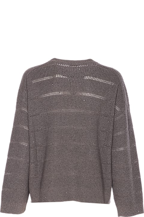 Brunello Cucinelli for Kids Brunello Cucinelli Dazzling Shirt With Openwork Stripe