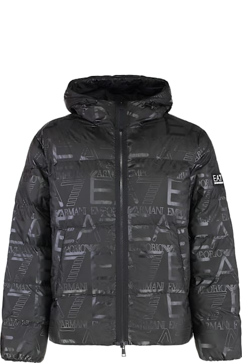 EA7 for Women EA7 Hooded Full-zip Down Jacket