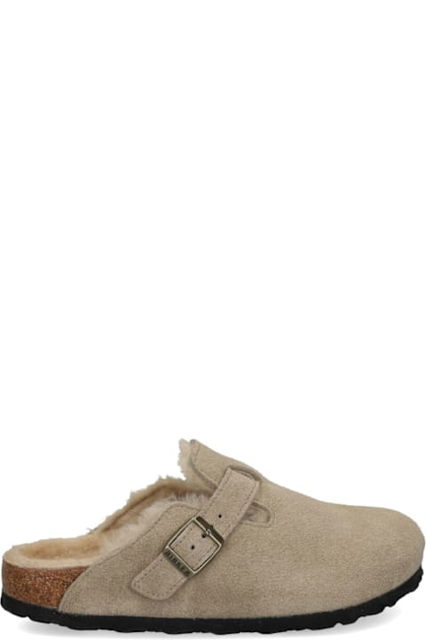 Birkenstock Boston Shearling Suede Slippers