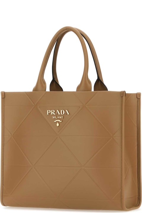 Totes for Women Prada Camel Leather Shopping Bag