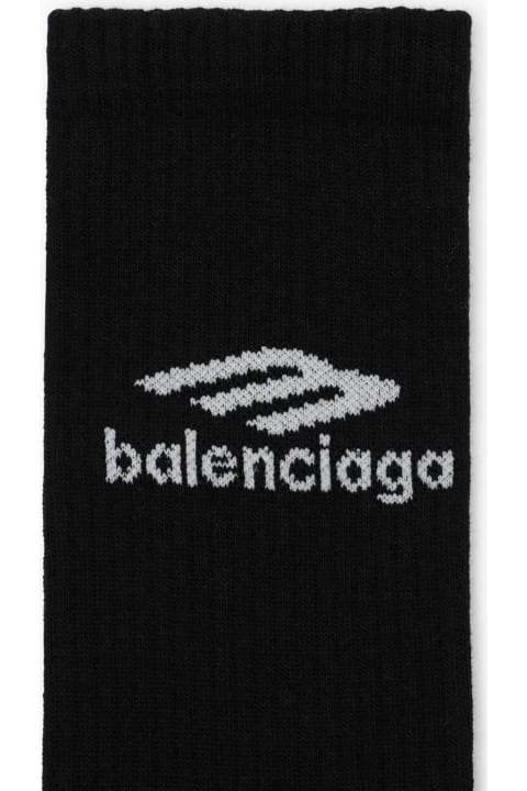 メンズ Balenciagaのアンダーウェア Balenciaga Black Socks With Logo
