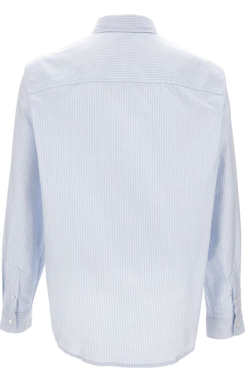 A.P.C. for Men A.P.C. White Shirt With Blue Striped Pattern In Cotton Man