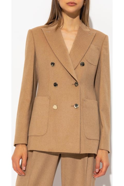 Coats & Jackets for Women Max Mara Piombo Double-breasted Long-sleeved Blazer