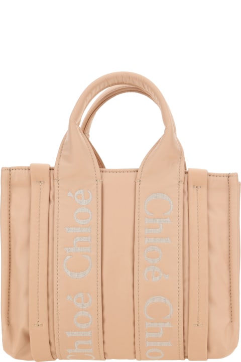 Chloé Bags for Women Chloé Woody Logo Embroidered Tote Bag