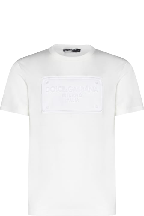 Dolce & Gabbana Topwear for Men Dolce & Gabbana Logo Embossed Crewneck T-shirt