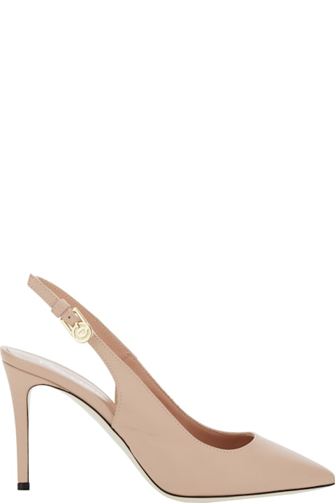 Pollini Shoes for Women Pollini Pink Slingback Pumps With High Stiletto Heel In Soft Leather Woman