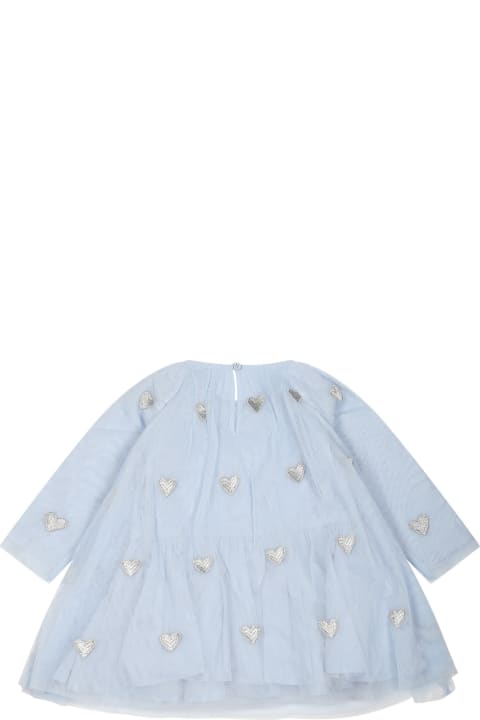 Homeware Stella McCartney Kids Light Blue Dress For Baby Girl With Hearts
