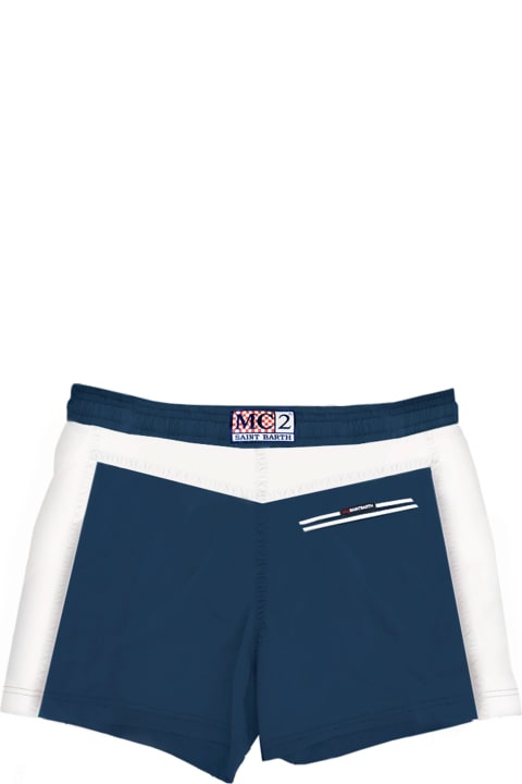 Swimwear for Men MC2 Saint Barth Man Swimshorts With Bands And Patch